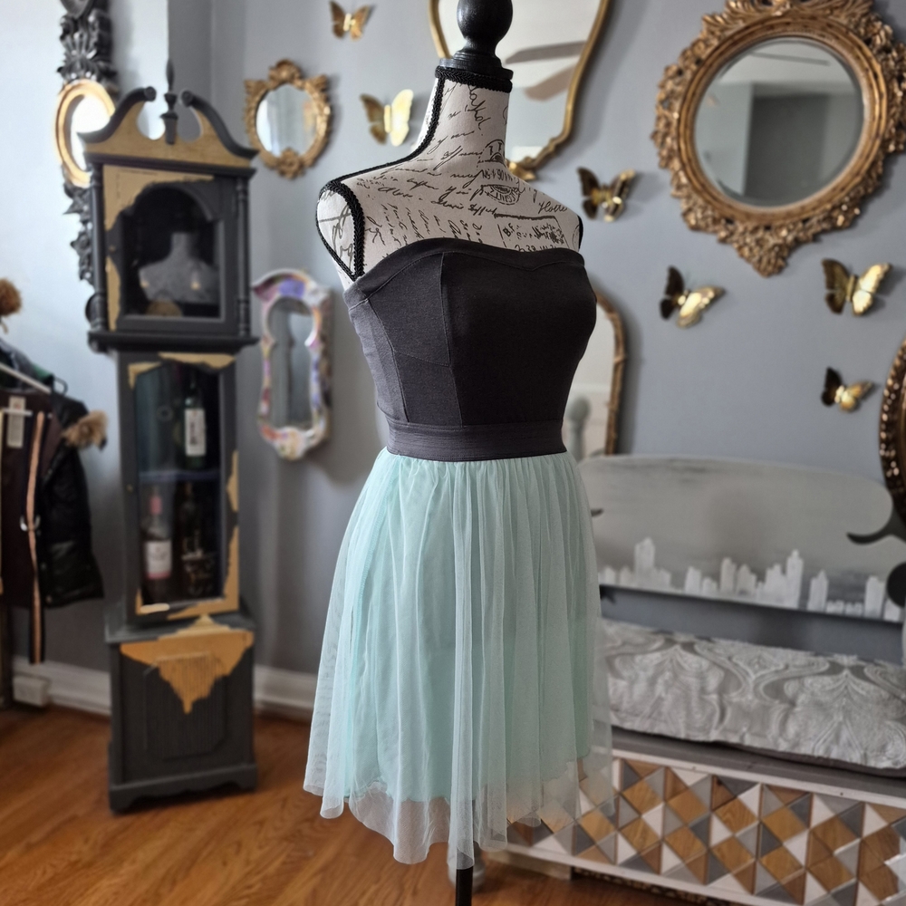 Ocean Drive Black and Mint Balletcore Mini Dress Small - Picture 3 of 8